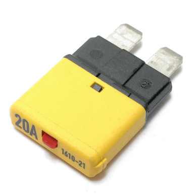 Automotive Circuit Breaker, Single Pole, Press-To-Reset, 20 Amp