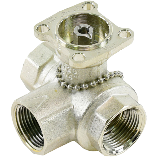 Belimo B320 3/4″ NPT 3-Way Ball Valve, 14 Cv, Nickel Plated Brass Body