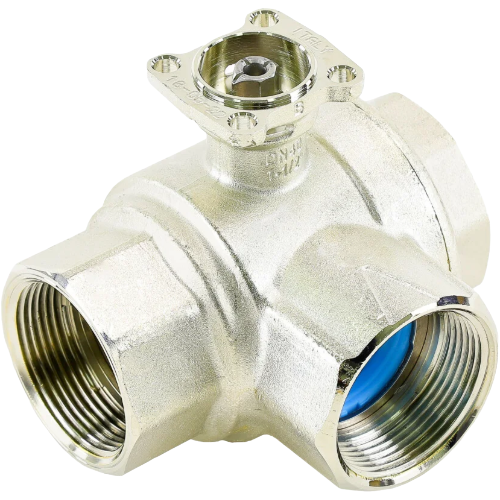 Belimo B338 Ball Valve, 1-1/2″ NPT, 19 Cv, 3-Way, Nickel Plated Brass
