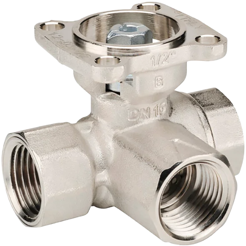 Belimo B340 Ball Valve, 1-1/2″ NPT, 37 Cv, 3-Way, Nickel Plated Brass
