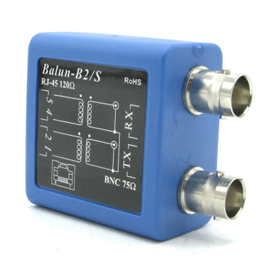 Balun-B2S E1 Passive Impedance Adapter 75 ohm BNC Female to 120 ohm Twisted Pair
