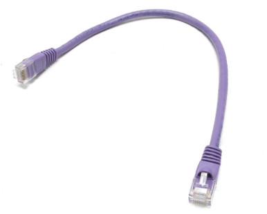 CAT6 UTP 100% Copper Patch Cable, 550 MHz, 1 Foot, Violet, 10pcs
