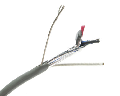 Carol 1333 20AWG Shielded Pair + 20AWG (3con) Cable, AWM 2093, Gray, 50ft
