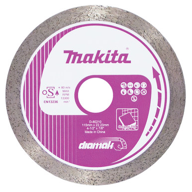 Makita 115mm x 22.23 DIAMAK CONTINIOUS RIM DIAMOND BLADE - D-80210