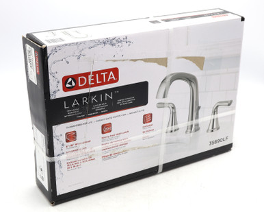 Delta Larkin™ 35890LF, Two Handle Widespread Bathroom Faucet, Chrome Finish
