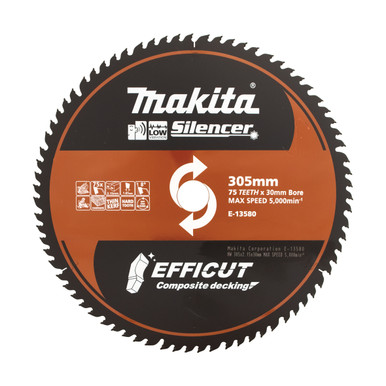 Makita EFFICUT COMPOSITE DECKING 305 x 30/25.4 x 75T TCT BLADE - E-13580