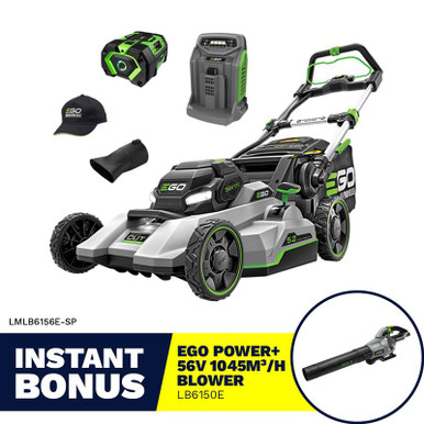 EGO POWER+ 56V 52cm SELECT CUT™ Multi-Blade Self-Propelled Mower KIT with BONUS 1045m³/h Brushless Blower - LMLB6156E-SP