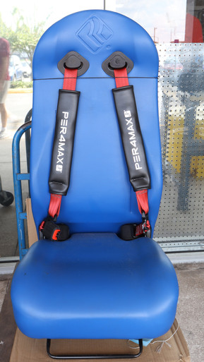 EVS 1780 Vac-formed Seamless Attendant Seat w/ 4-Point Belt, Blue