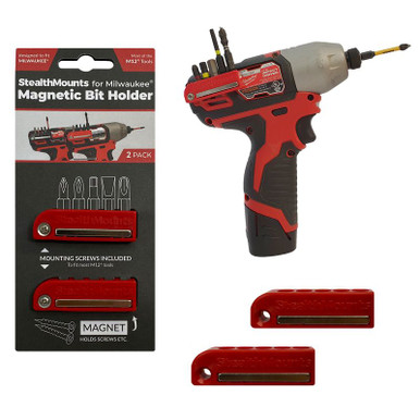 STEALTHMOUNTS Bit Holder For Milwaukee M12 (2 Pack) - BH-MW12-RED-2