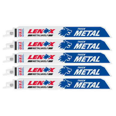 Lenox 18TPI Bi-Metal Reciprocating Saw Blades 229MM X 25MM X 1.07MM 5 Pack - 201789114R