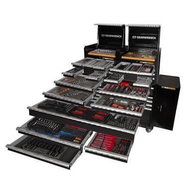Gearwrench Combination Tool Kit 638 Piece + 28" Chests (x2) + 58" Trolley + Side Cabinets (x2) - 77021