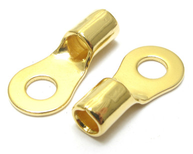 Gold Plated Ring Terminal, 10-12 AWG, 8 Ring, 50 Piece