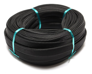 Helagaine 6TS10-14N Expandable Sleeving, 1/2", Black, 25m