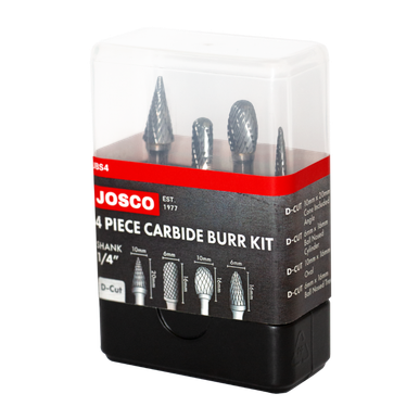 Josco Burr Kit Diamond Cut Carbide1/4" 4 Piece - JBS4