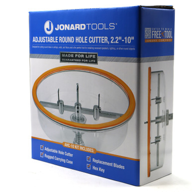 Jonard Tools AHC-10 Adjustable Round Hole Cutter, 2.2"-10"