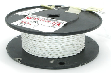 M22759/11-18-9/9, 18AWG Silver Plated, PTFE Twisted-Pair Wire, White, 57ft
