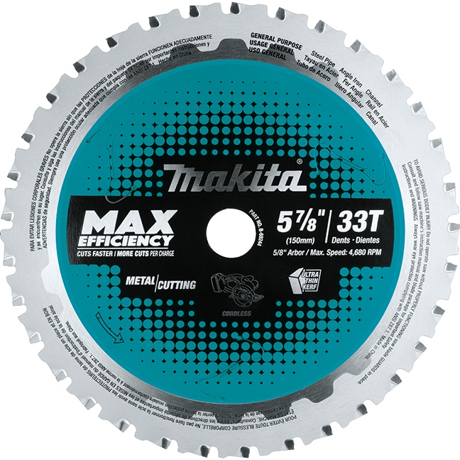 Makita B-69244 5‑7/8″ 33T Carbide‑Tipped Circular Saw Blade for General Purpose Metal Cutting