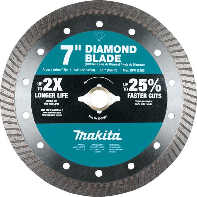 Makita E-02571 7″ Optimum Diamond Blade Turbo Rim for Soft Material