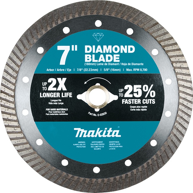 Makita E-02630 7″ Optimum Diamond Blade Turbo Rim for Hard Material