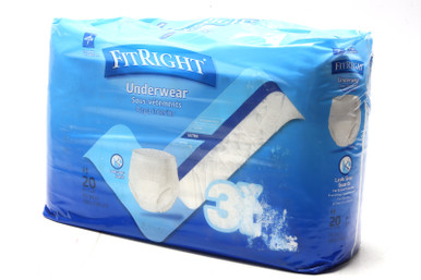 Medline FitRight Bariatric Disposable Underwear, 3XL, 20pcs