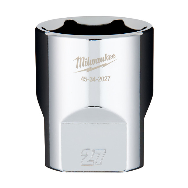 Milwaukee 45-34-2027 1/2″ Drive 27mm Metric 6-Point Standard Socket with FOUR FLAT Sides