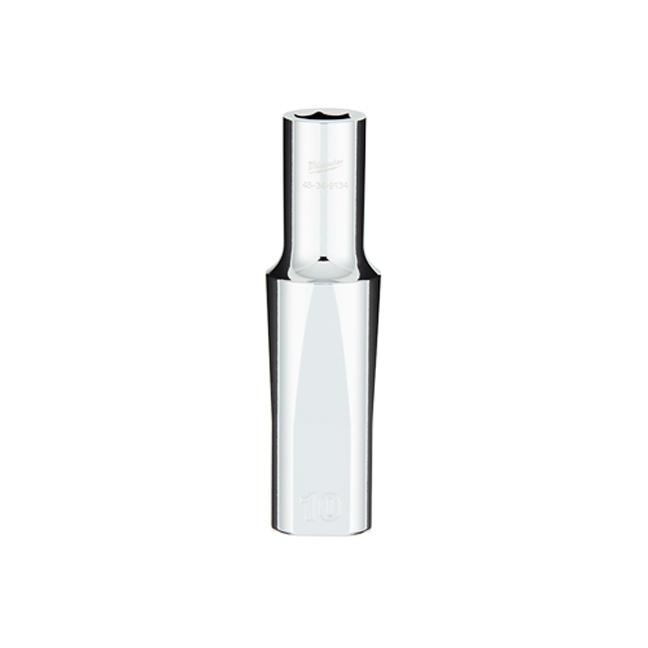 Milwaukee 45-34-9134 1/2″ Drive 10mm Metric 6-Point Deep Socket with FOUR FLAT Sides