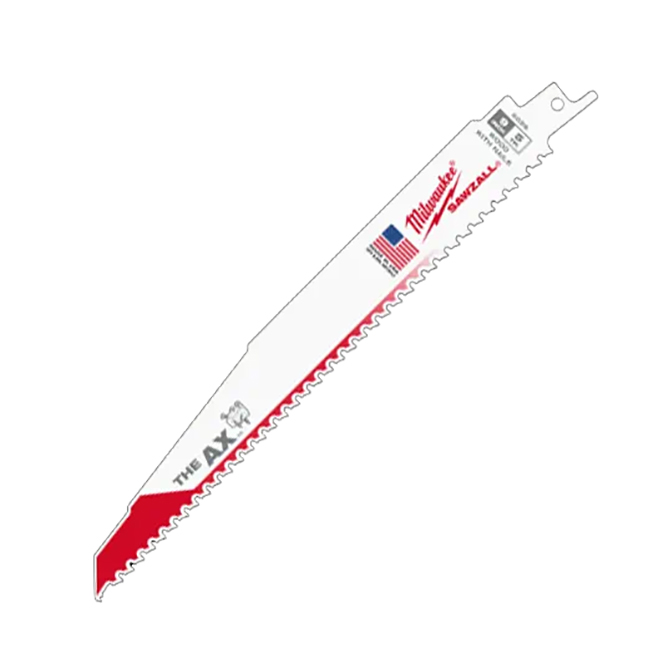 Milwaukee 48-01-7026 AX 9″ 5TPI Bi-Metal SAWZALL Blade for Nail Embedded Wood 100-Pack