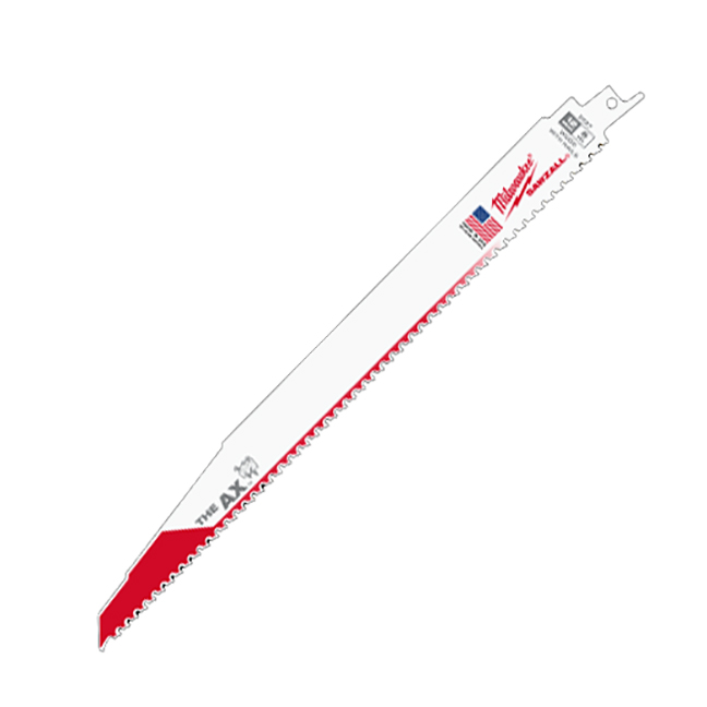 Milwaukee 48-01-7027 AX 12″ 5TPI Bi-Metal SAWZALL Blade for Nail Embedded Wood 100-Pack
