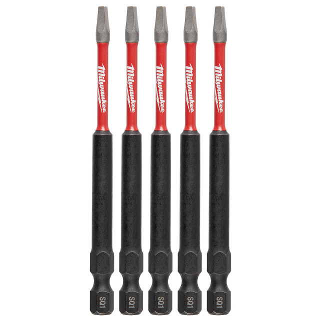 Milwaukee 48-32-4575 SHOCKWAVE Impact SQ1 X 3-1/2” Square Bits 5-Pack