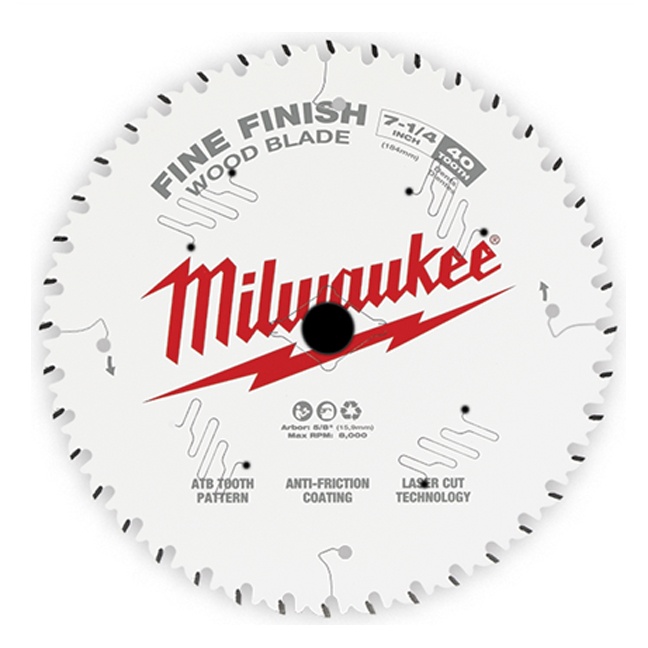 Milwaukee 48-40-0726 7-1/4″ 40T Fine Finish Circular Saw Blade