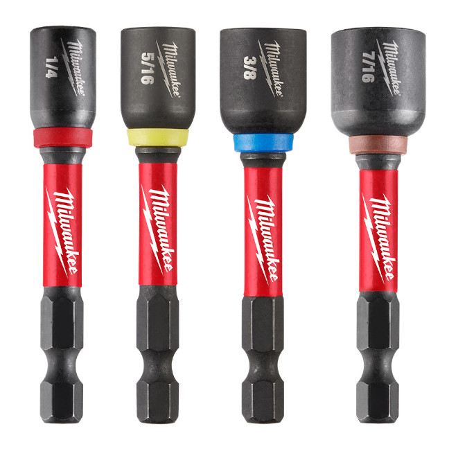 Milwaukee 49-66-4566 2-9/16″ SHOCKWAVE IMPACT Duty Magnetic Nut Driver Set 4-Piece