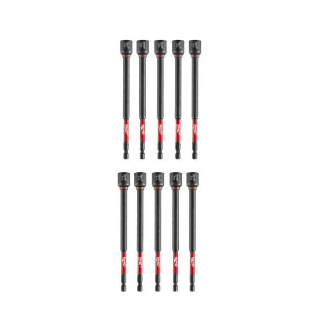 Milwaukee 49-66-4686 7/16″ x 6″ SHOCKWAVE IMPACT Duty Magnetic Nut Driver 10-Pack