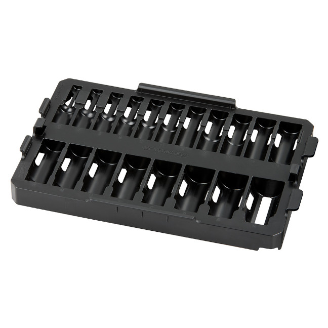 Milwaukee 49-66-6831 PACKOUT SHOCKWAVE 3/8″ Drive Metric Impact Socket Set Tray Only 19-Piece