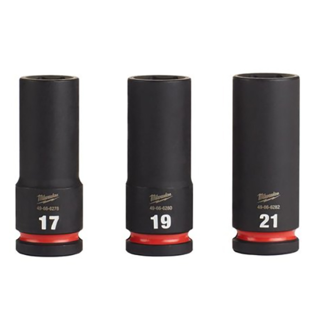 Milwaukee 49-66-7025 3-Piece SHOCKWAVE Impact Duty 1/2″ Drive Metric Deep 6-Point Socket Set