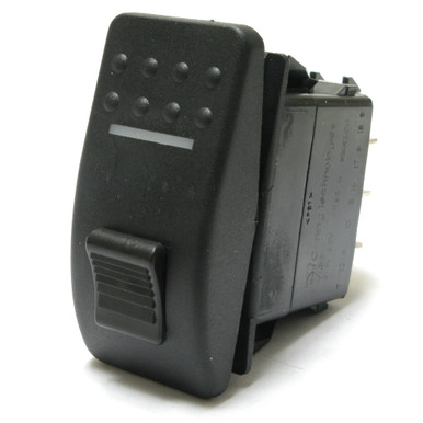 Momentary Safety Rocker Switch, DPST, 20 Amp, 12 Volt DC