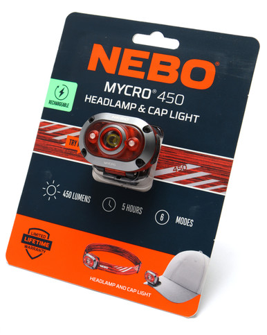 NEBO NEB-HLP-0029 LED Rechargeable Headlamp, Red