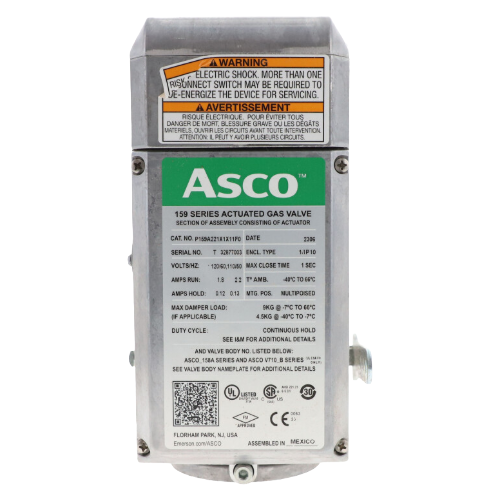 ASCO P159A221X1X11F0 120V 1/2″ On/Off Fast-Open Actuator
