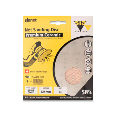 Sia Abrasives 7500 Sanding Disc Range 125mm 5Pk - P320 - F03E02DD2N
