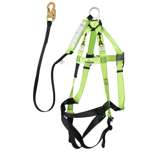 Peakworks V8252436 FBH-10000A5440-6 6FT Harness/Lanyard Integral Combo (110-220lb capacity)