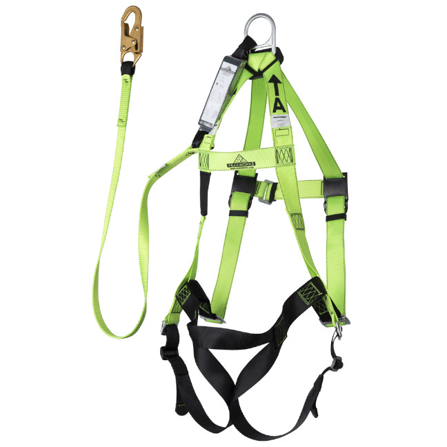 Peakworks V8252446 FBH-10000A6440-6 6FT Harness/Lanyard Integral Combo (200-350lb capacity)