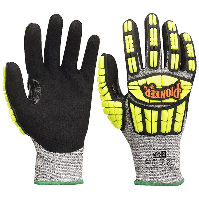 Pioneer 5363 V5012140 Cut and Impact Resistant Gloves with TPR – Cut Level A5