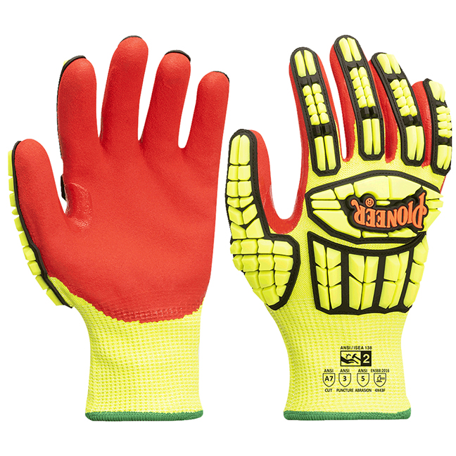 Pioneer 5364 V5012260 Cut and Impact Resistant Gloves with TPR – Cut Level A7