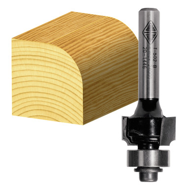 Carbitool TCT Rounding Over Bit With Bearing 2 Flute 12.7mm Radius 1/4" Shank - T516B