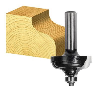 Carbitool TCT Ogee Bit With Bearing 2 Flute 6.35mm Radius 1/2" Shank - T7508B1/2