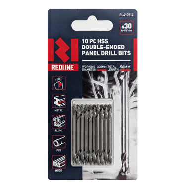 Redline HSS D/End Panel Drill Bits 10Pcs 30x50mm - RL410212