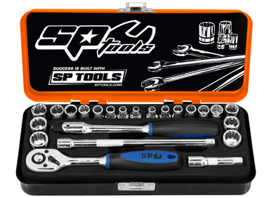 SP Tools Socket Set 1/4DR 12PT 23pceMetric/SAE - SP20100