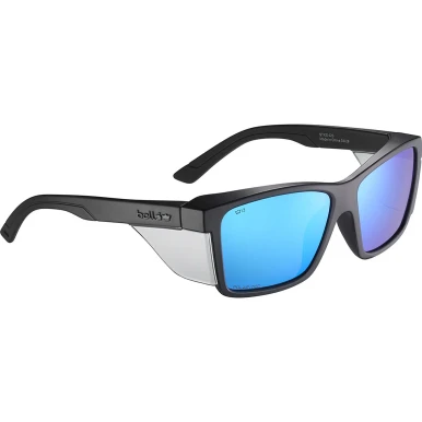 Bolle Safety STKS 420 Large - Cobalt Flash Polarised PC Lens - AS - Matte Black PC Temples/Frame - STL42N56A