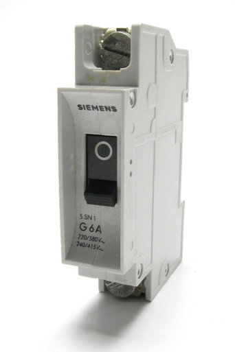 Siemens 5SN1206 380VAC 6 Amp 1-pole DIN Rail Circuit Breaker