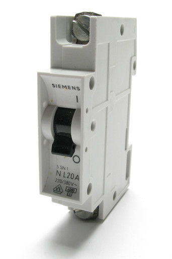 Siemens 5SN1220 380VAC 20 Amp 1-pole DIN Rail Circuit Breaker