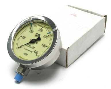 Stewarts-USA 40SV-600-G0-600PSI 4-in Glycerin-filled Pressure Gauge